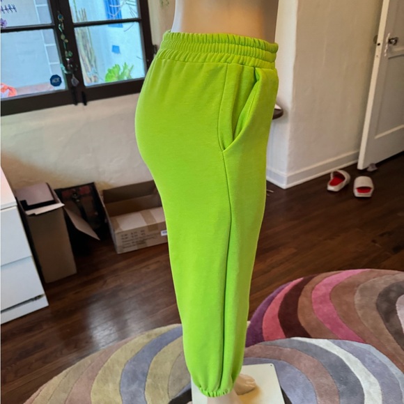 Lime green high rise joggers size M - Picture 4 of 6